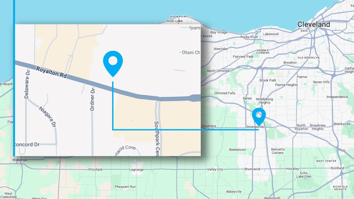 Map Showing The Location Of Our Dental Office In Strongsville